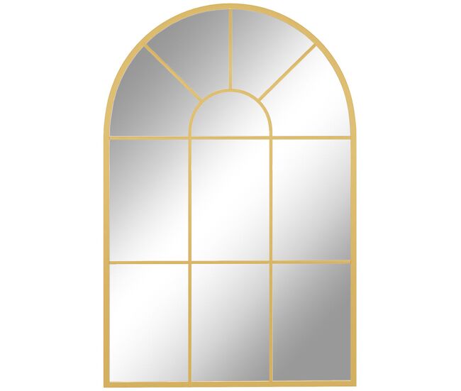 Homcom espelho decorativo de parede 60x91 cm espelho em forma de arco de metal para sala de estar dormitório entrada estilo moderno dourado