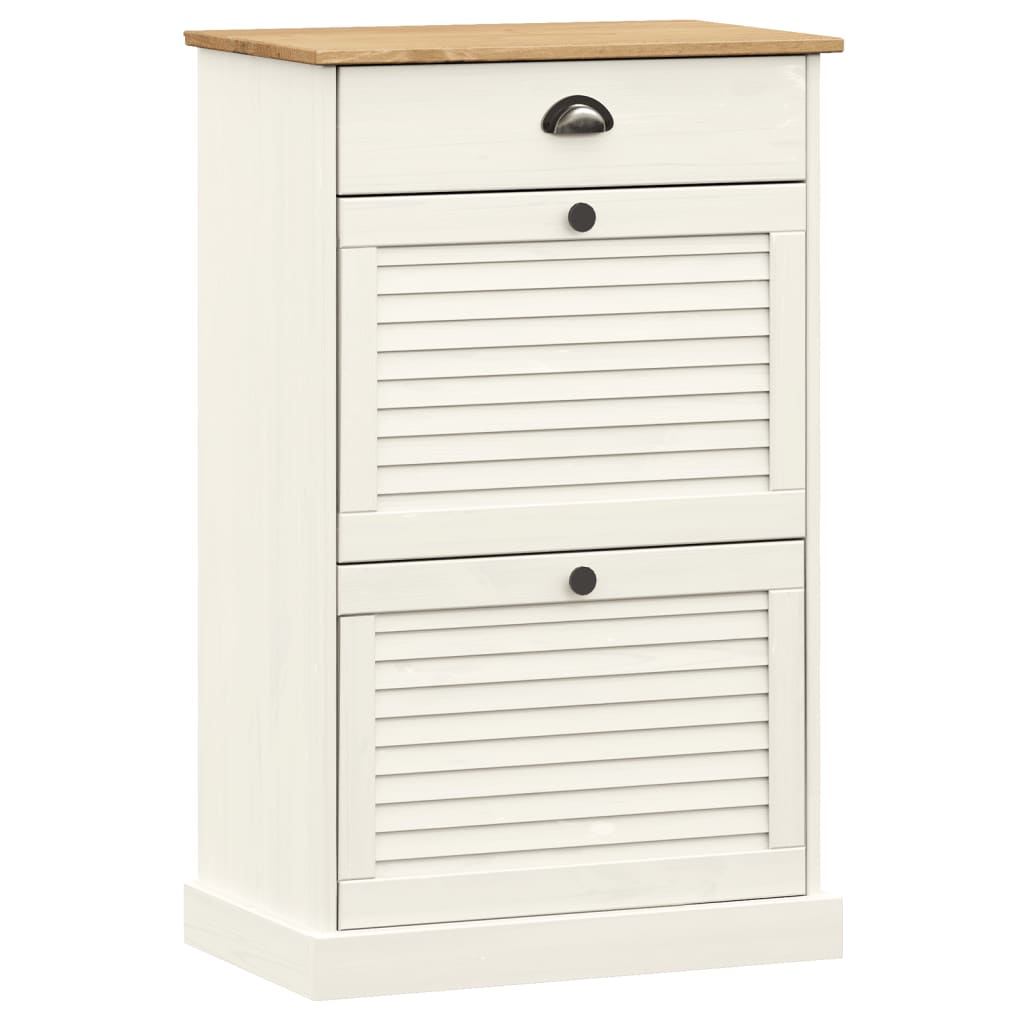 Vidaxl sapateira vigo 60x35x96 cm madeira de pinho maciça branco