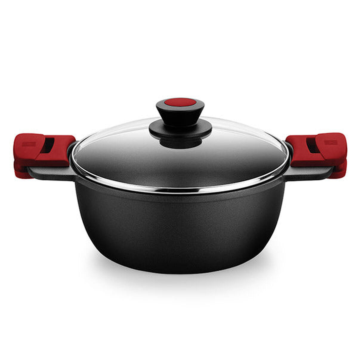 Caçarola com tampa de vidro bra a410324 ø 24 cm preto 4 l