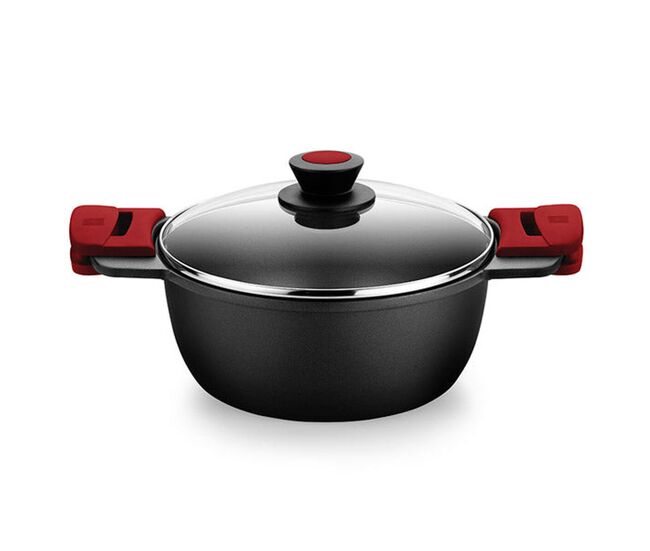 Caçarola com tampa de vidro bra a410324 ø 24 cm preto 4 l