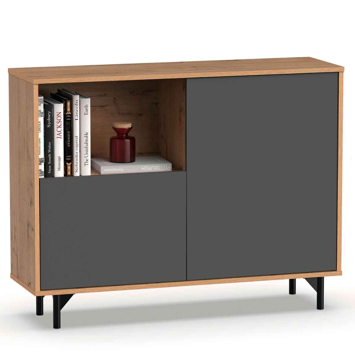 Aparador, Móvel Auxiliar de Sala, Buffet, 2 Portas, 1 Prateleira 86x112x33 cm