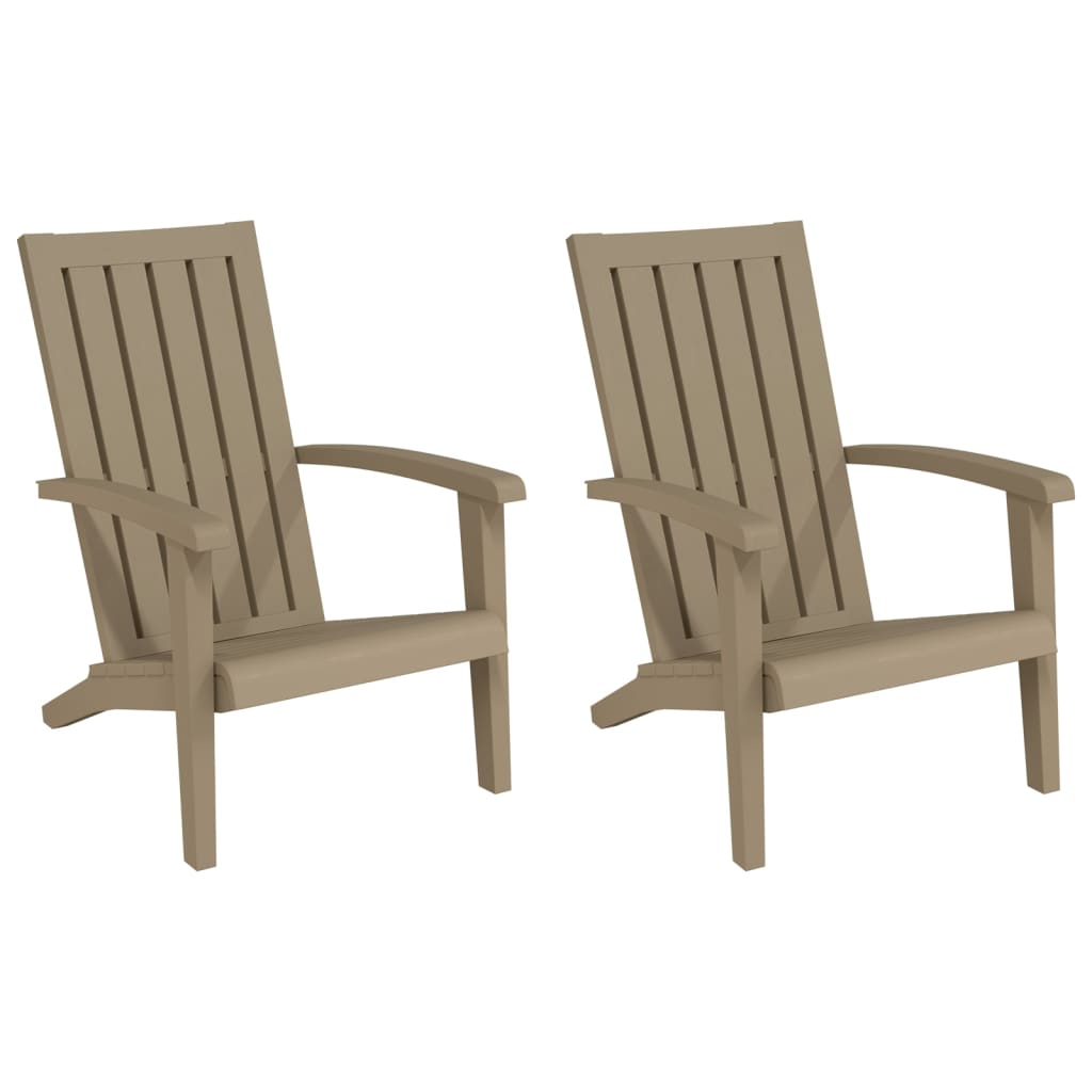 Vidaxl cadeiras de jardim adirondack 2pcs polipropileno castanho-claro