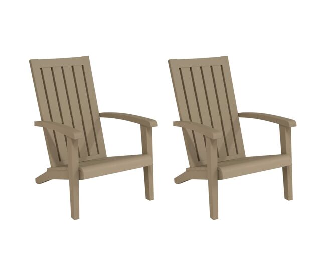Vidaxl cadeiras de jardim adirondack 2pcs polipropileno castanho-claro