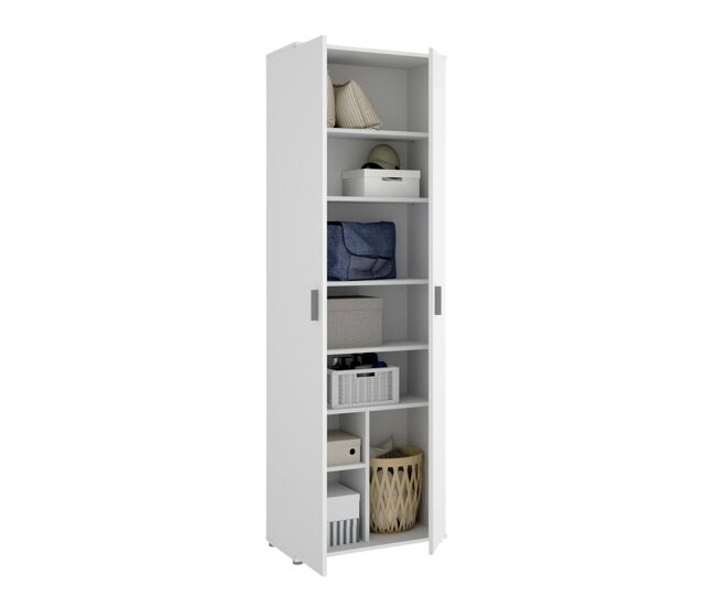 Armário multiuso com 2 portas com efeito madeira