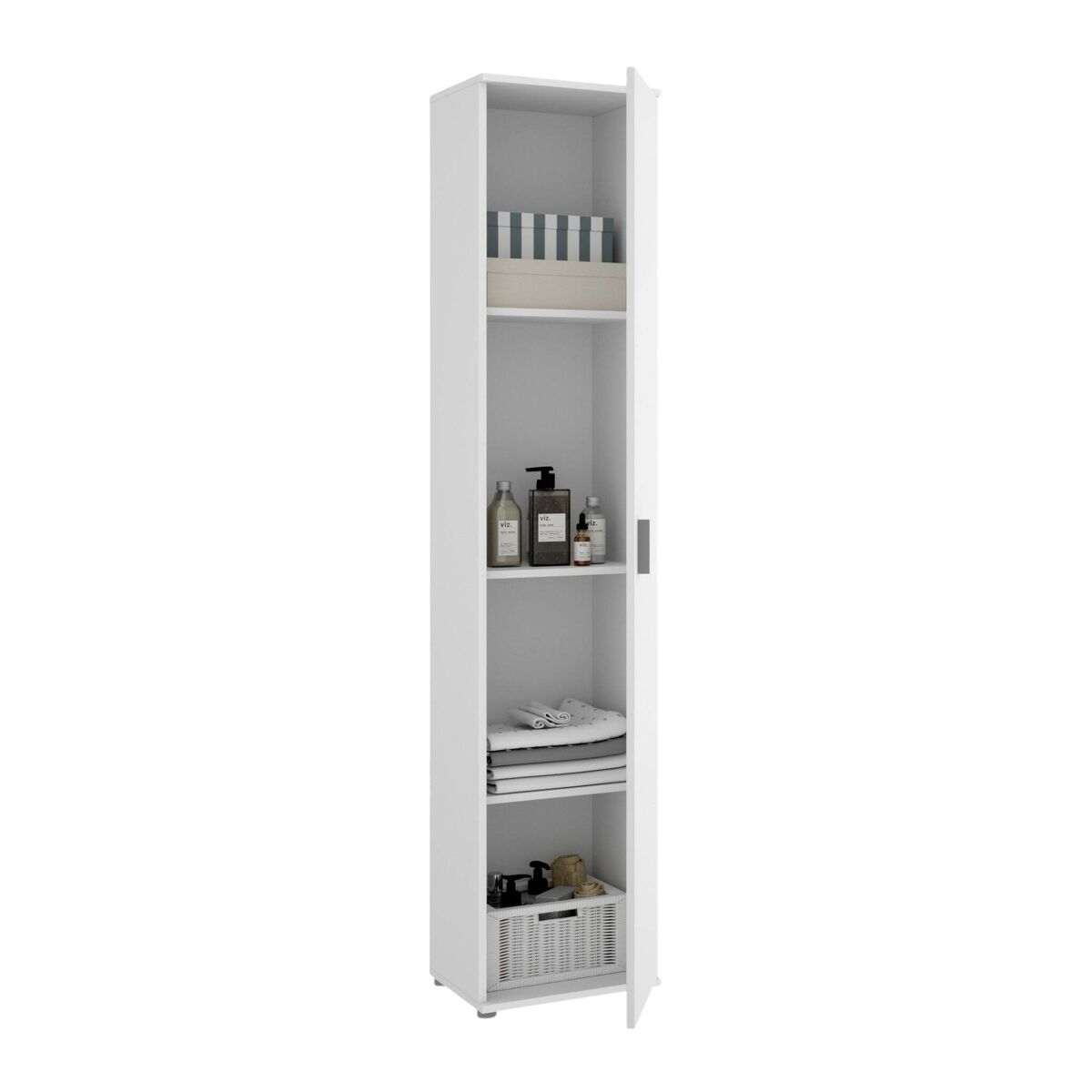 Armário multiuso com 1 porta efeito madeira
