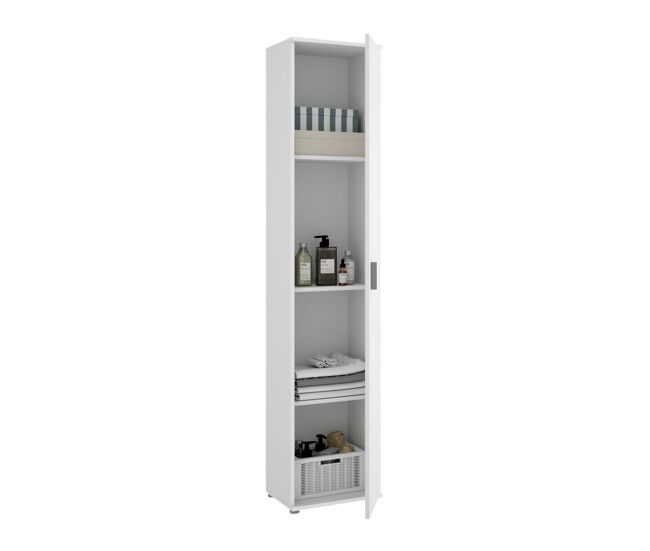 Armário multiuso com 1 porta efeito madeira