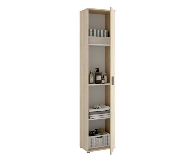 Armário multiuso com 1 porta efeito madeira