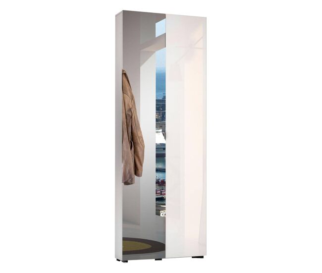 Armário multiuso com 2 portas com efeito madeira