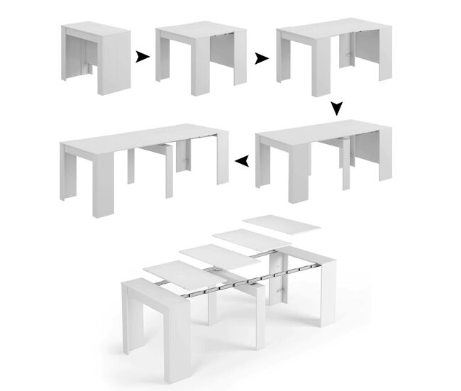 Mesa de consola extensível efeito madeira
