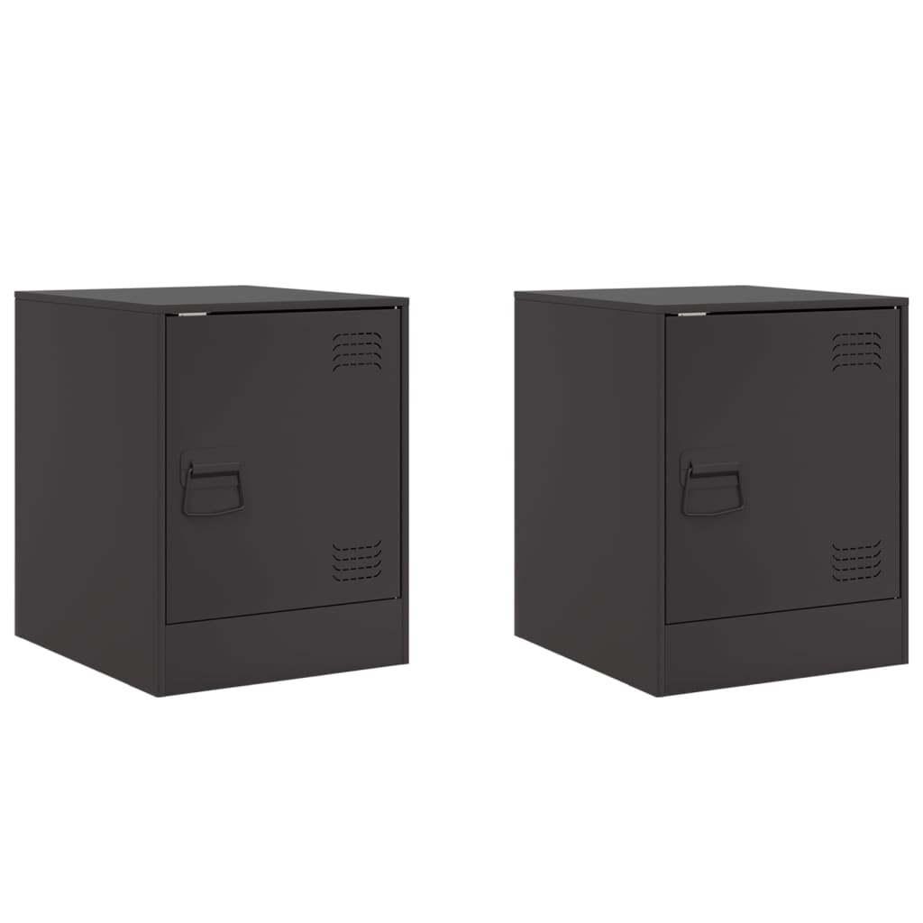 Vidaxl mesas de cabeceira 2 pcs 34,5x39x44 cm aço preto