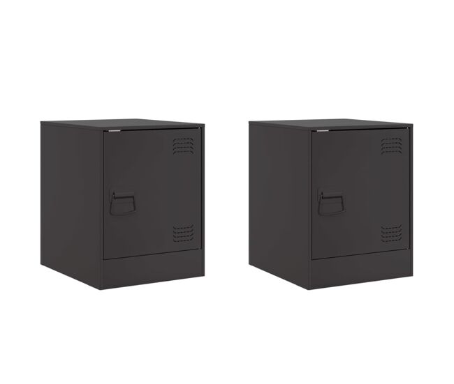 Vidaxl mesas de cabeceira 2 pcs 34,5x39x44 cm aço preto