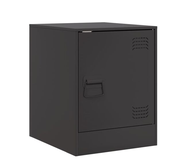 Vidaxl mesa de cabeceira 34,5x39x44 cm aço preto