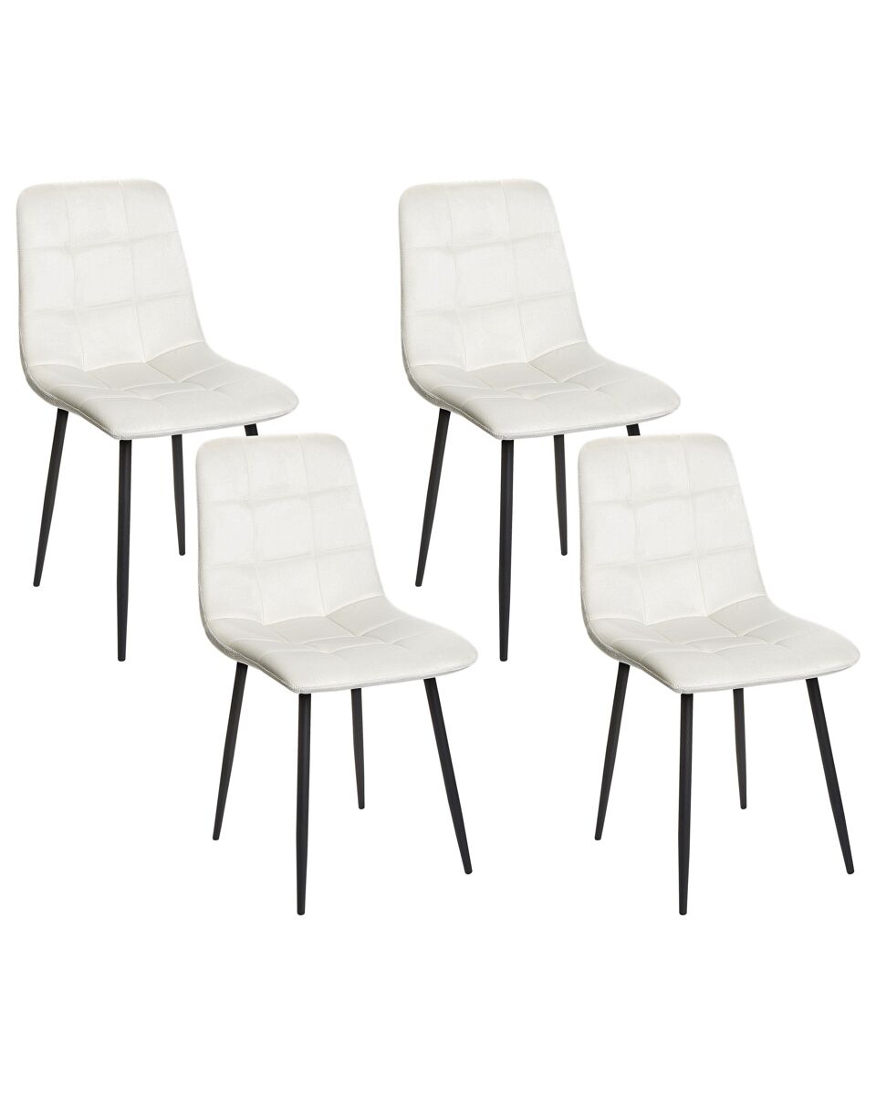 Beliani Silla de comedor POWELL Creme
