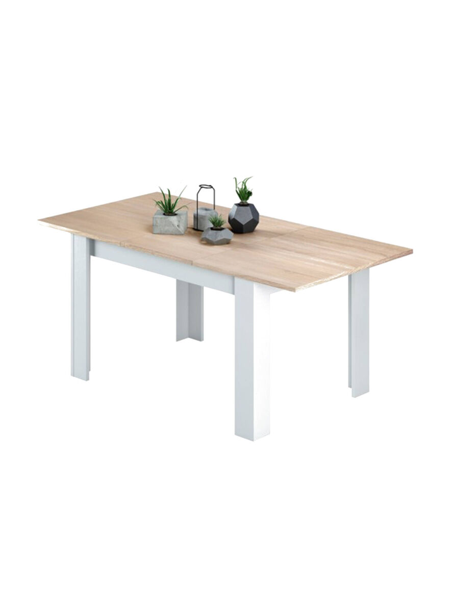 Mesa extensível com efeito de madeira