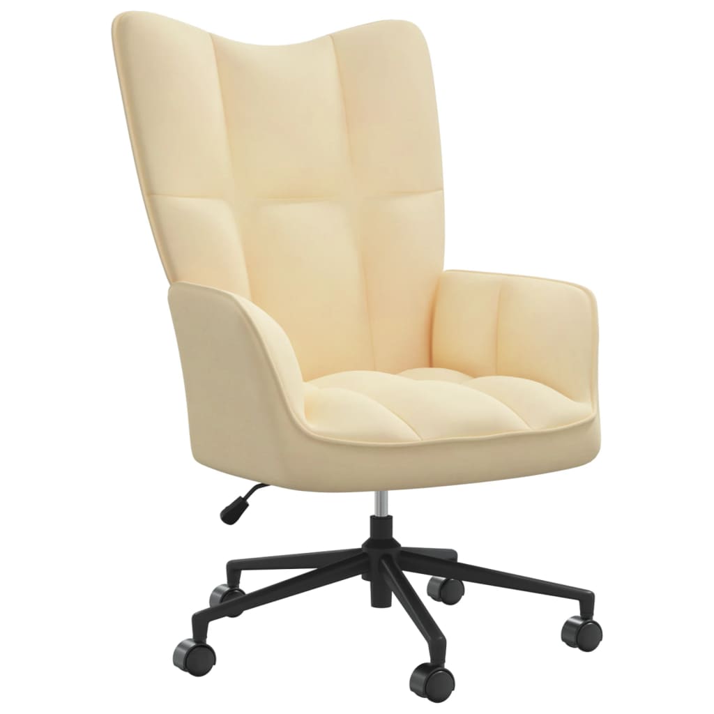 Vidaxl cadeira de descanso veludo branco nata
