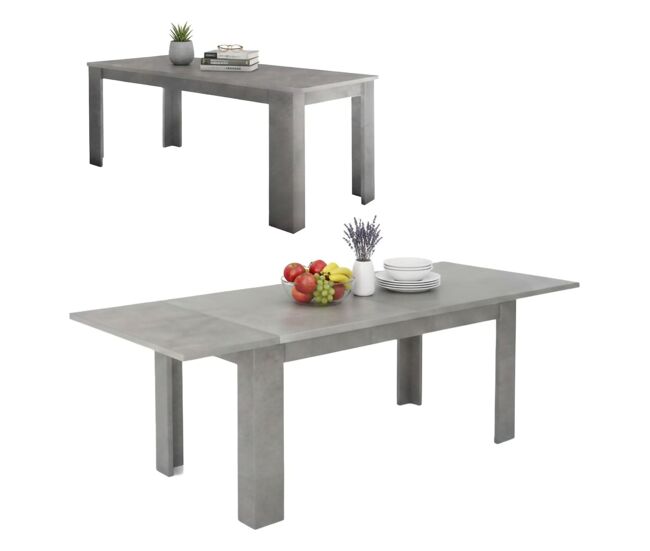 Mesa extensível de efeito madeira