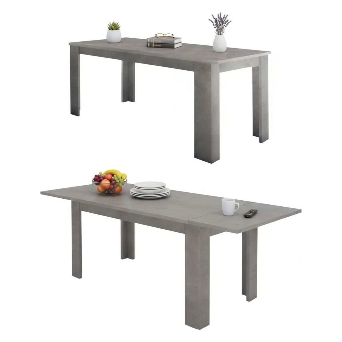 Mesa extensível de efeito madeira