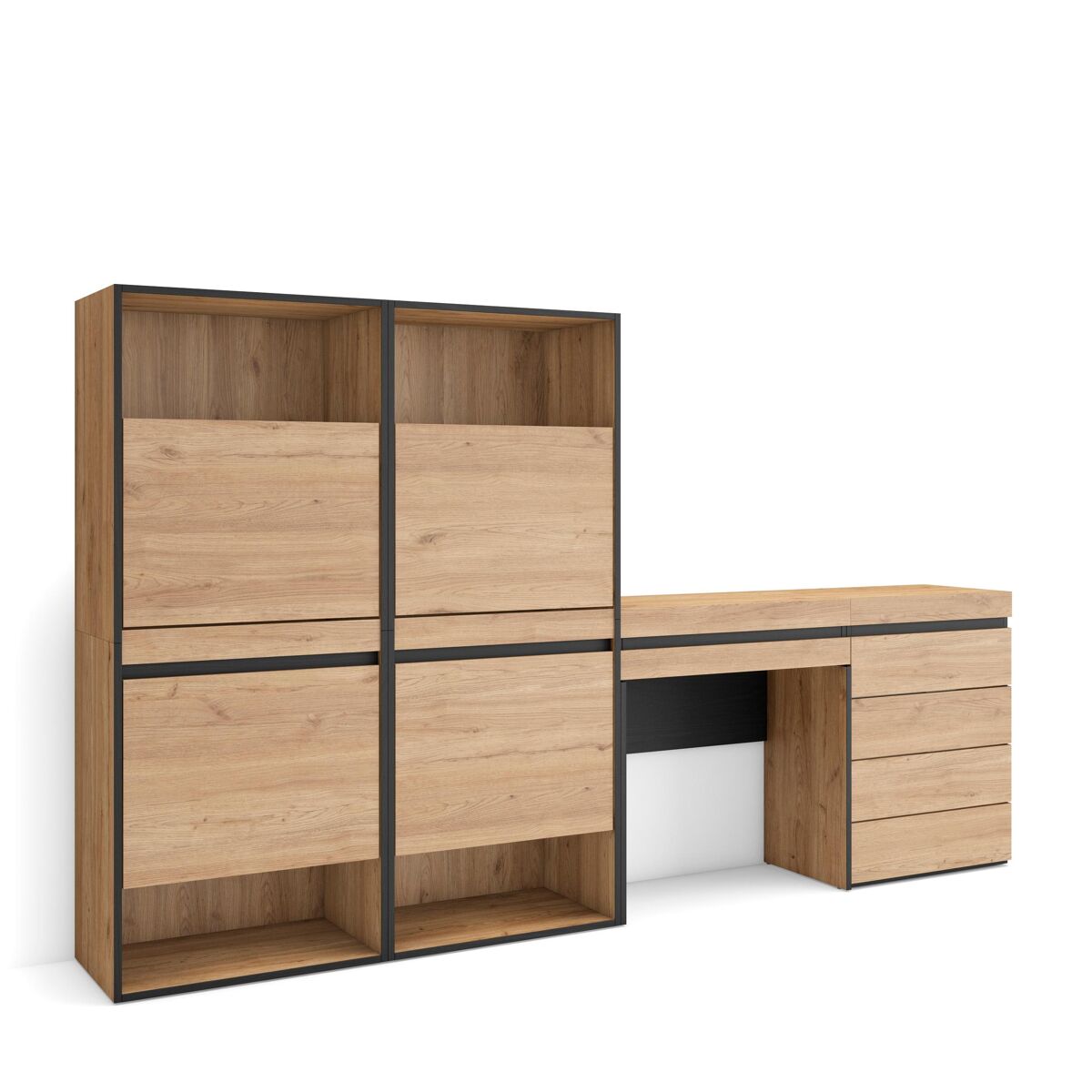 Sapateira, organização armazenamento, 247x35x145cm, para quarto, dormitório, cómoda, toucador, estilo moderno, carvalho
