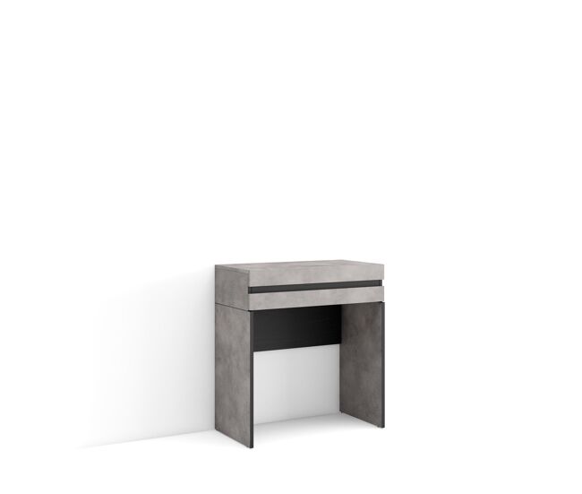 Mesa consola de entrada, mesa auxiliar para entrada, 70x35x75cm, com gaveta, com armazenamento, estilo moderno, cimento