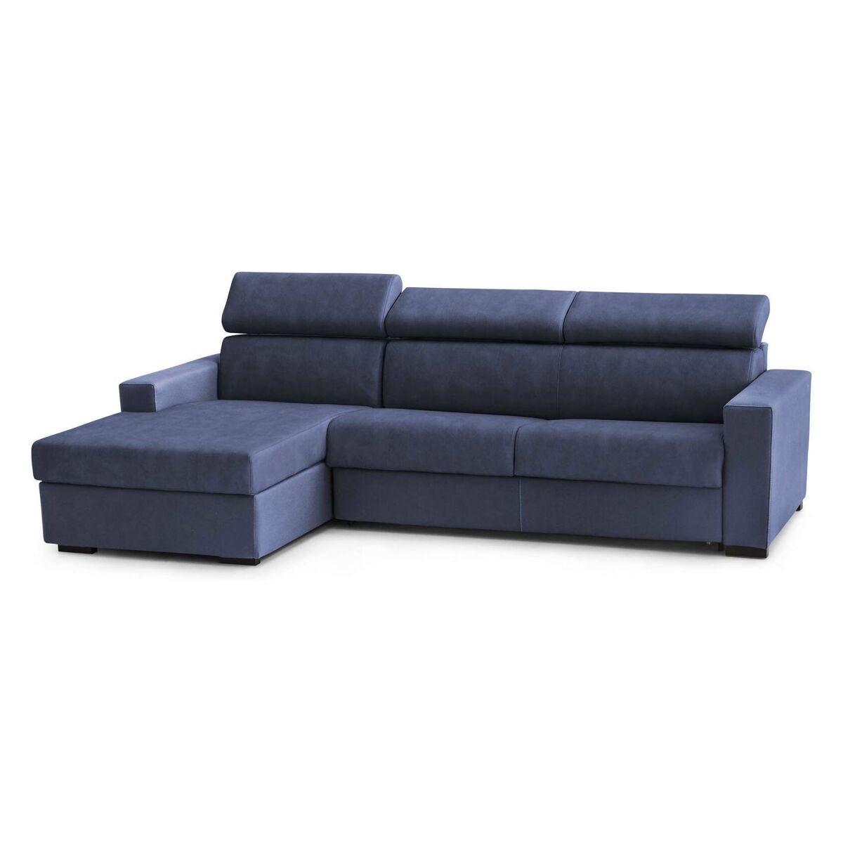 Sofá cama com península de tecido