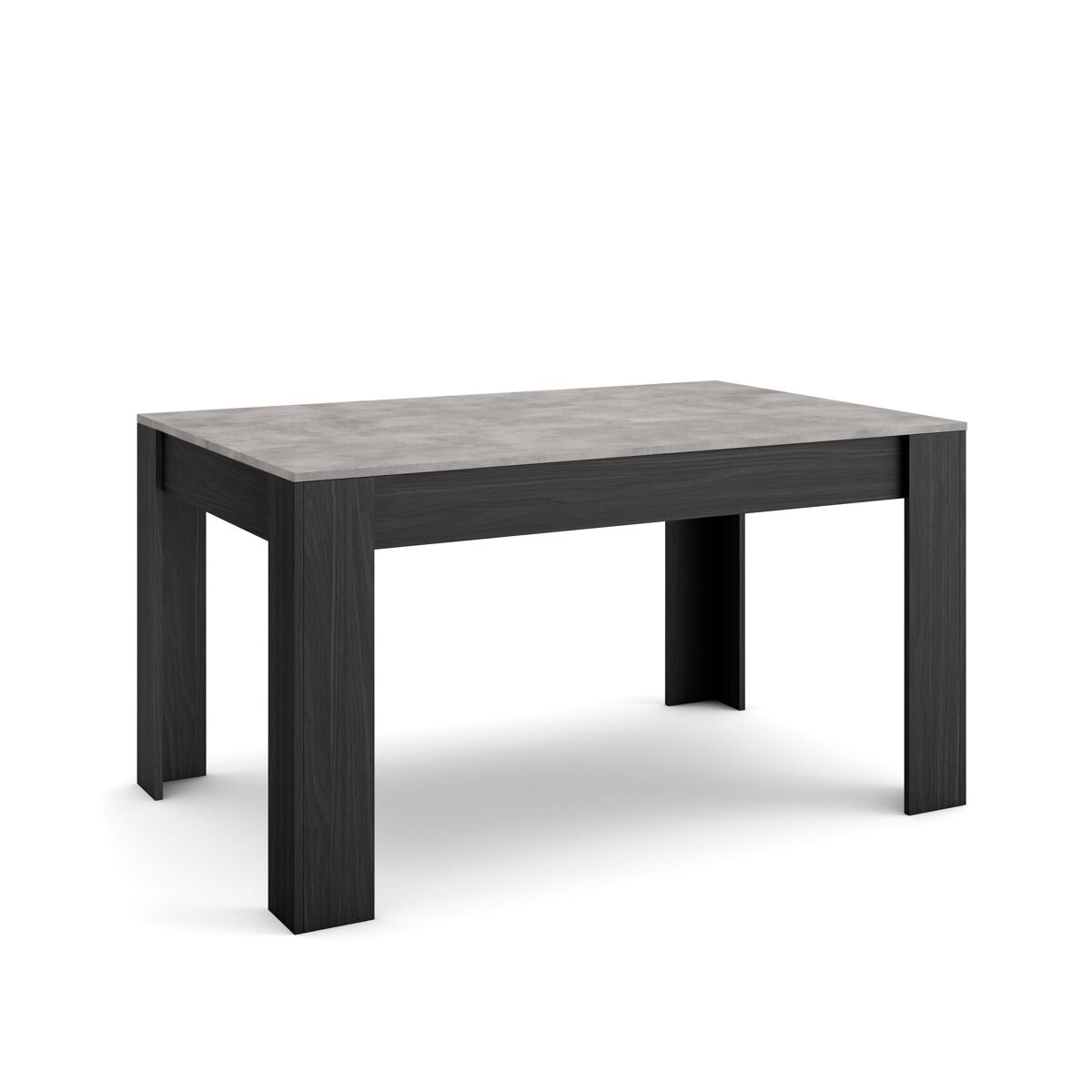 Mesa sala de jantar, mesa cozinha, 140x90x76cm, para 6 pessoas, móveis sala jantar, estilo moderno, cimento e preto