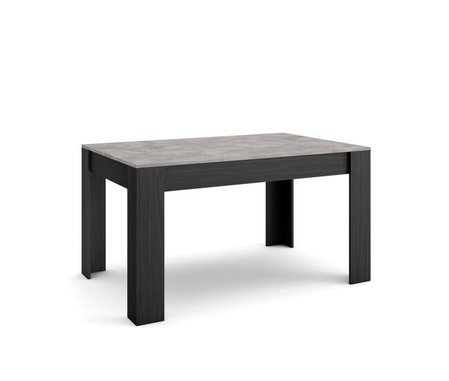 Mesa sala de jantar, mesa cozinha, 140x90x76cm, para 6 pessoas, móveis sala jantar, estilo moderno, cimento e preto
