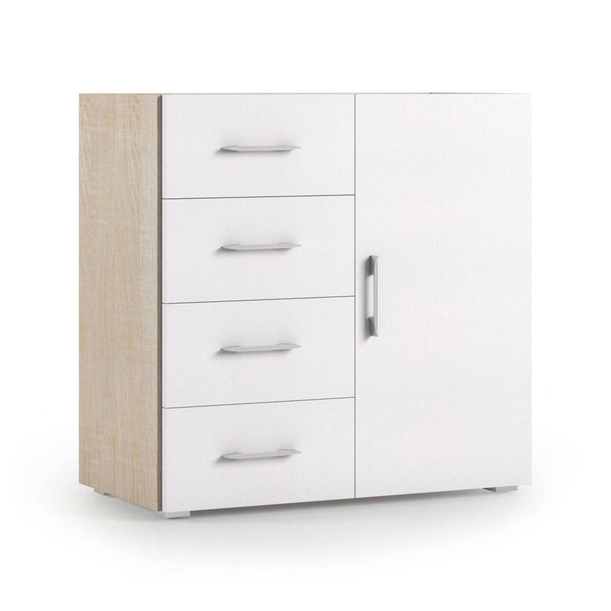 Aparador com efeito madeira 90 Branco/ Madeira