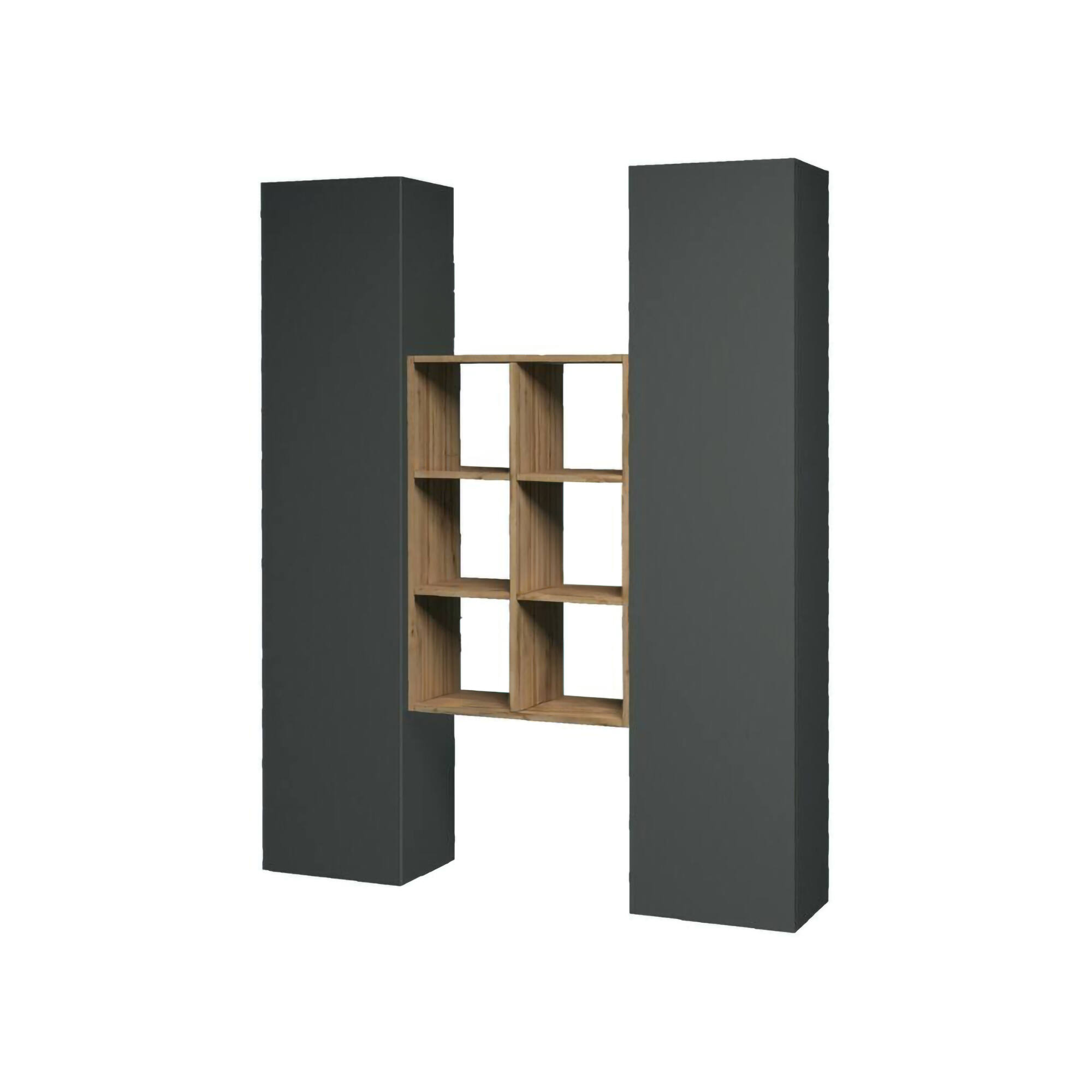 Aparador com efeito madeira 140 Preto