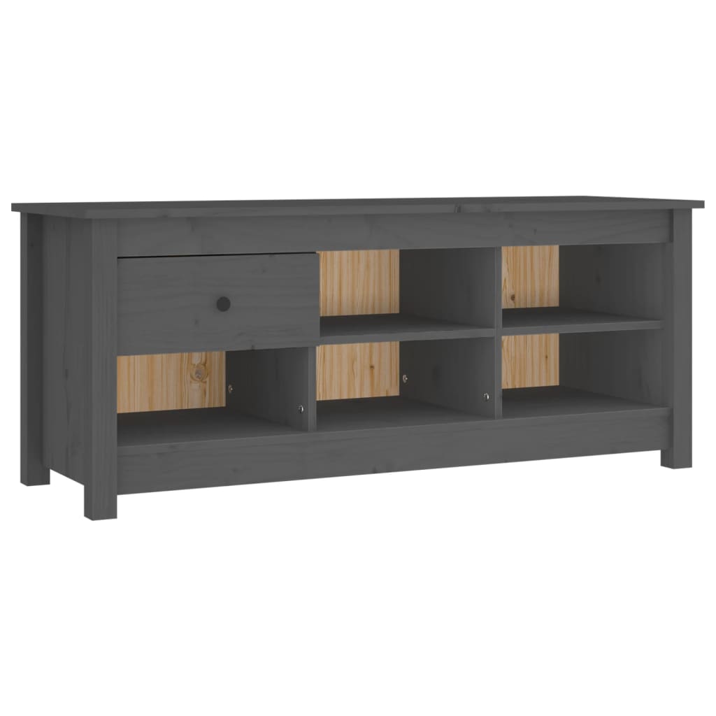 Vidaxl sapateira 110x38x45,5 cm pinho maciço cinzento