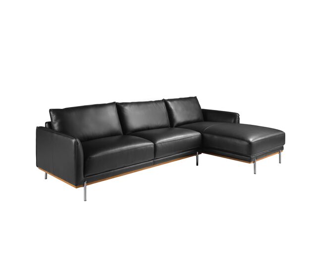 Angel cerda sofá chaise longue direito em pele noire