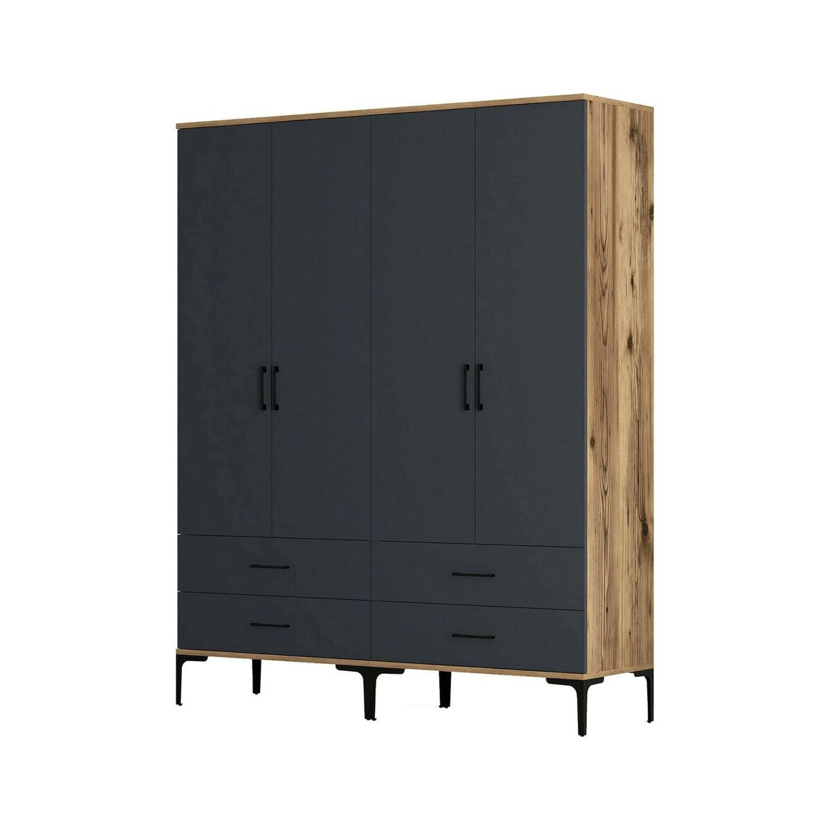 Guarda-roupa grande com efeito de madeira