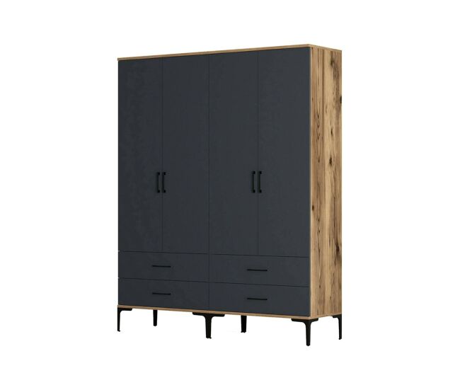 Guarda-roupa grande com efeito de madeira