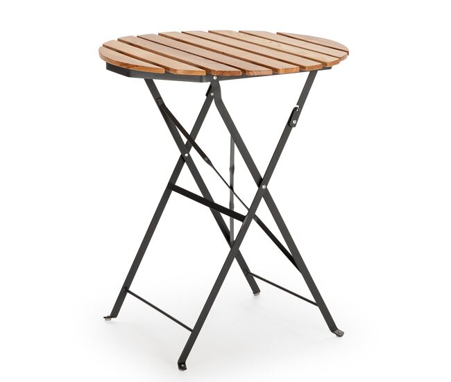 Mesa dobrável para jardim ambar em madeira e metal