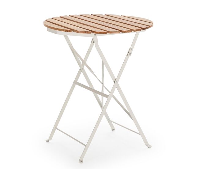 Mesa dobrável para jardim ambar em madeira e metal
