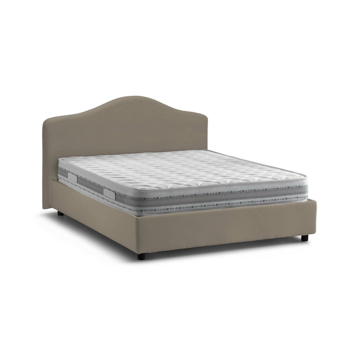 Cama de casal com colchão incluso em tecido