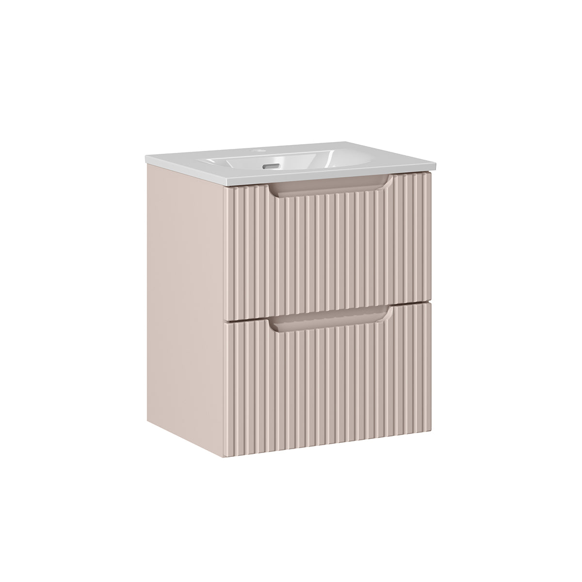 Móvel simples lavatório embutido 50cm 2 gavetas riva caxemira