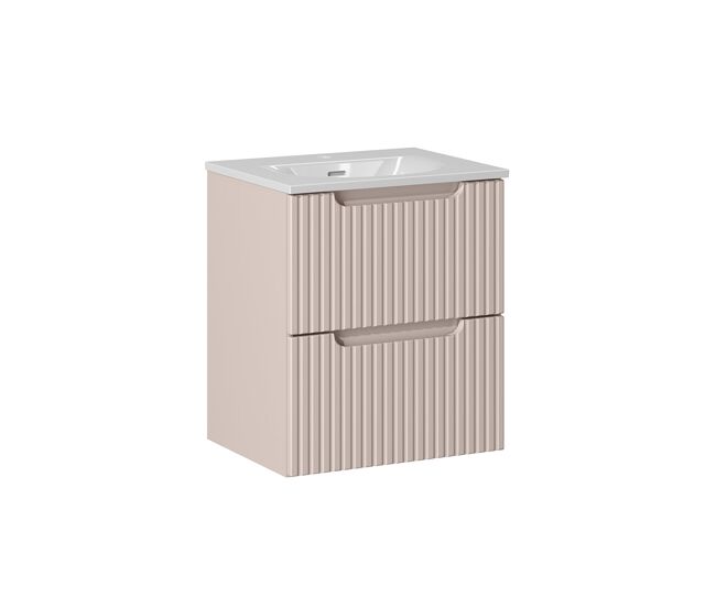 Móvel simples lavatório embutido 50cm 2 gavetas riva caxemira