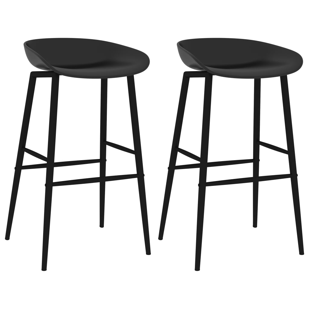 Vidaxl cadeiras de bar 2 pcs noir