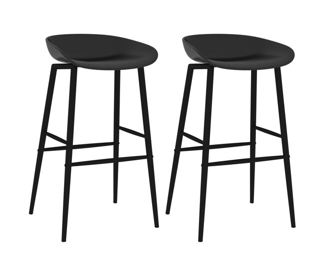 Vidaxl cadeiras de bar 2 pcs noir