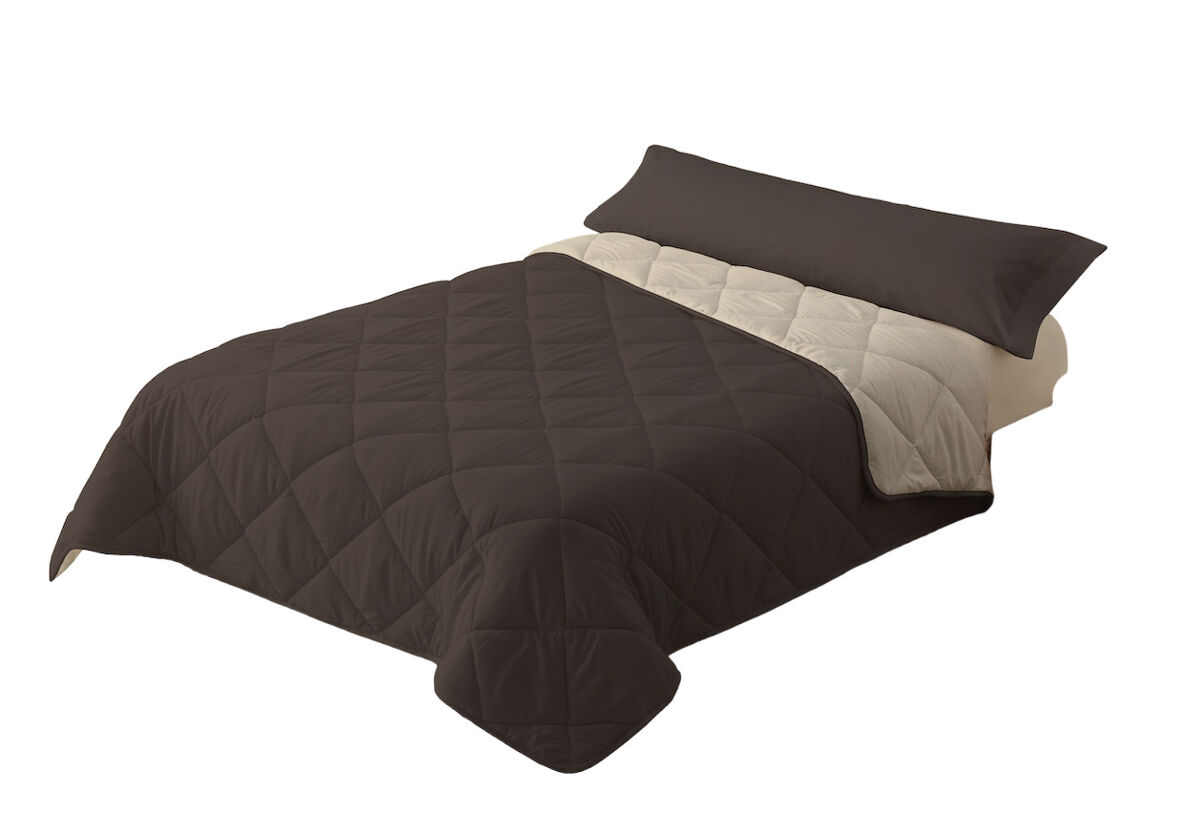 Edredão enchimento 300gr cama reversível bicolor 135cm (220x220cm) visón / bege donegal collections