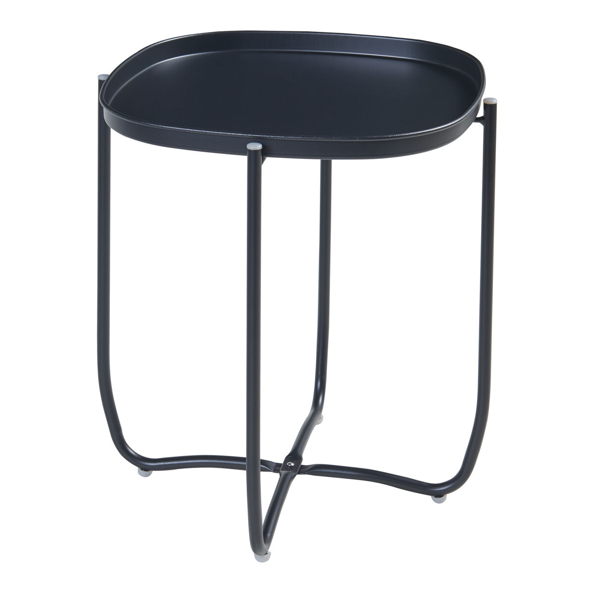 Mesa de jardim sandefjord em aço 53x46x46cm - preto [en.casa]