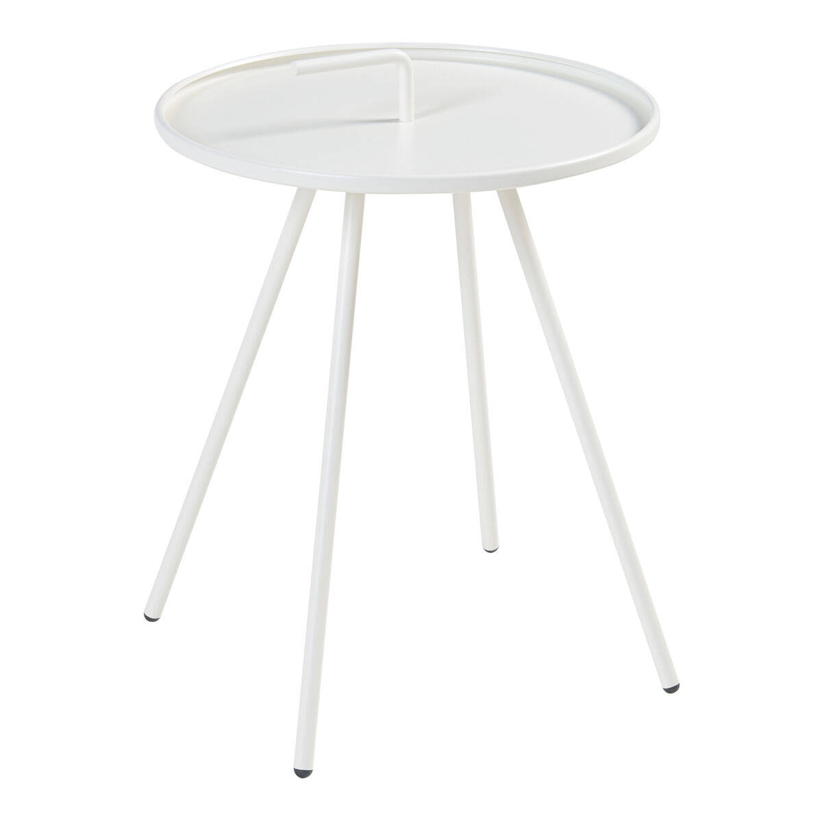 Mesa de terraço fosen redonda com pega em aço - branco [en.casa]