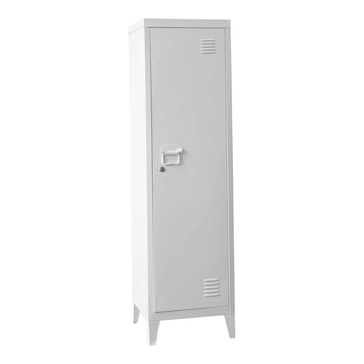 Cacifo metálico kurikka com 3 compartimentos em aço 137x38x38 cm - branco [en.casa]