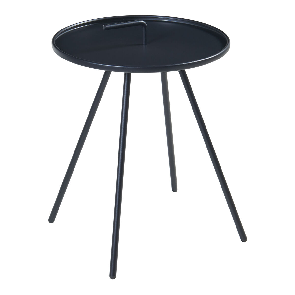 Mesa de terraço fosen redonda com pega de aço - preta [en.casa]