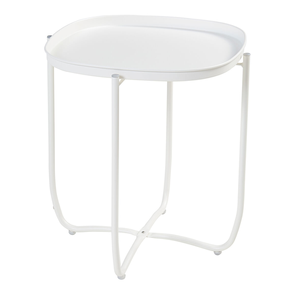 Mesa de jardim sandefjord aço 53x46x46cm - branco [en.casa]