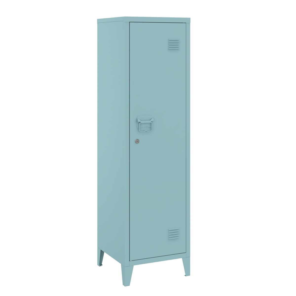 Cacifo metálico kurikka com 3 compartimentos em aço 137x38x38 cm - azul cinzento [en.casa]