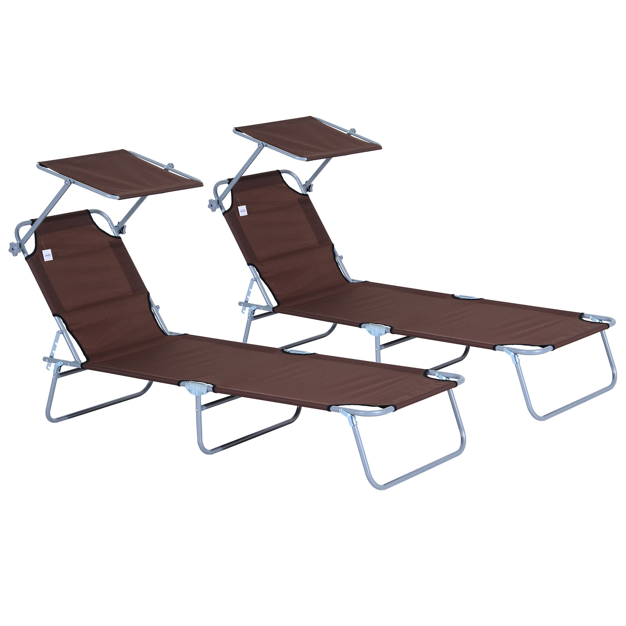 Conjunto Espreguiçadeiras Metal e Tecido Oxford Outsunny