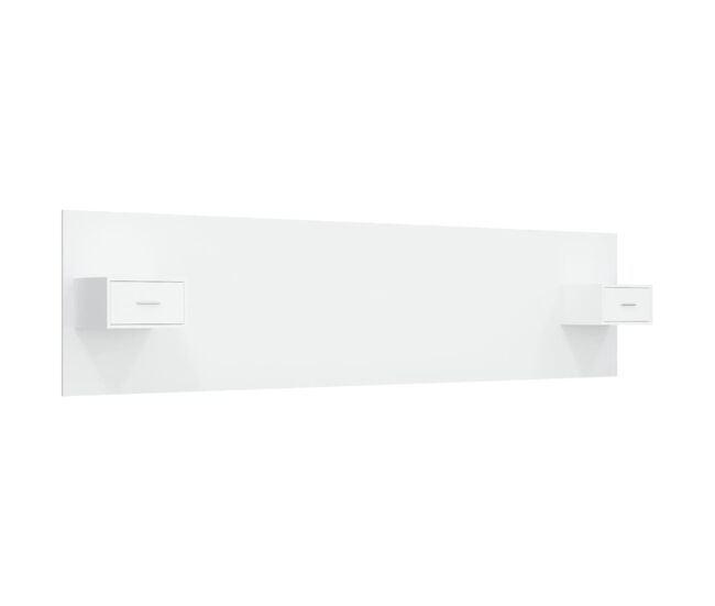 Vidaxl cabeceira cama + armários madeira processada branco