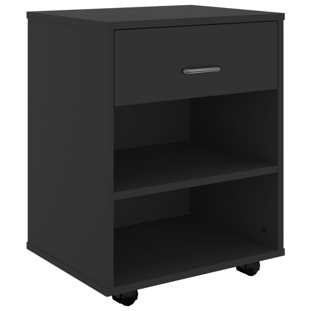 Vidaxl móvel com rodas 46x36x59 cm derivados de madeira preto
