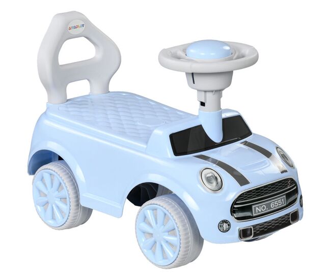 Aiyaplay carro andador para bebés de 18-36 meses carro andador com volante buzina e sistema anti-tombo carga 25 kg 53x25x35 cm bleu claro